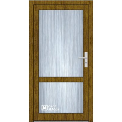 Kömmerling vchodové dveře 76 AD OM 1012 levé ořech sklo ornamentální kůra čirá 90 x 203 cm – Hledejceny.cz
