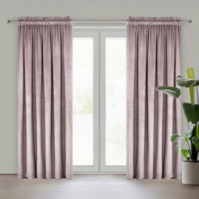 Design 91 ZATEMŇOVACÍ ZÁVĚS NA PÁSCE ROSA 140X270 CM PÚDROVÁ – Hledejceny.cz