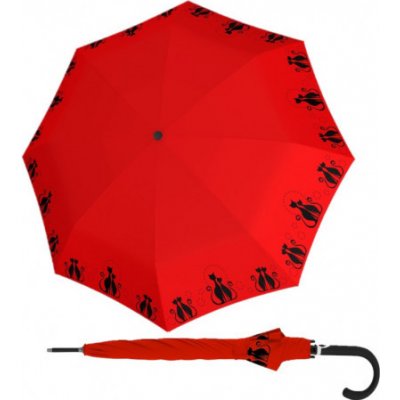 Doppler Fiber Flex AC Cats Family Red dámský holový vystřelovací deštník – Zboží Mobilmania