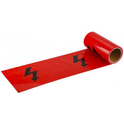 Toptrade páska výstražná "Pozor elektrické vedení" 22 cm x 0,07 mm x 50 m červená – Zboží Dáma
