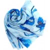 Šála Classic Scarf modrá květovaná šála