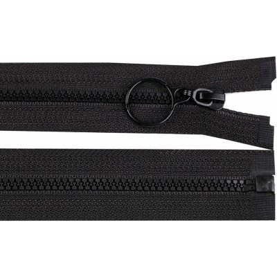 Kostěný zip 4 mm dělitelný s kroužkem délka 40 cm - černá – Hledejceny.cz
