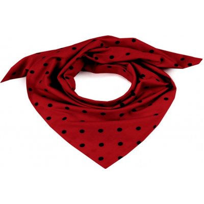 Dámský Bavlněný šátek s puntíky Červený black F690751SS01 – Zboží Mobilmania