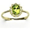 Prsteny Čištín zlatý s diamanty přírodní olivín žluté zla VR 247