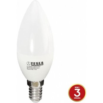 Tesla LED žárovka CANDLE svíčka E14 5W 230V 470lm 15 000h 4000K studená bílá 180°