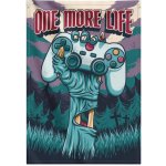 CurePink: | Textilní banner - vlajka na zeď Gamer Zone: One More Life (70 x 100 cm) [WSDGE006] – Hledejceny.cz