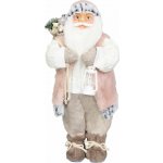 Dekorace MagicHome Vánoce, Santa, s dárkem, růžovo-hnědý, 46 cm – Hledejceny.cz