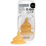 Suavinex anatomická savička široké hrdlo latex S1 2ks žlutá – Zboží Dáma