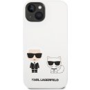 Pouzdro Karl Lagerfeld and Choupette Liquid Silicone Apple iPhone 14 Plus, bílé