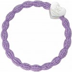 By Eloise London Metallic Silver Heart náramek / gumička do vlasů lilac pro ženy – Zboží Mobilmania