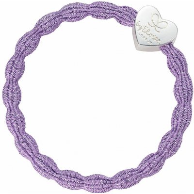 By Eloise London Metallic Silver Heart náramek / gumička do vlasů lilac pro ženy – Zboží Mobilmania