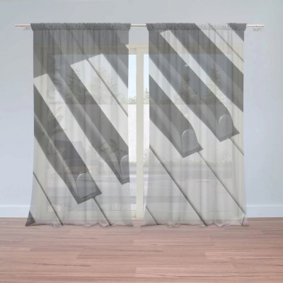 Záclony Klávesy piana: 2 ks - 150x250 cm - Sablio – Hledejceny.cz