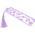 Kliksy.cz Květinové 3D záložky – edice OrnamentFlover Barva: Lilac purple, Barva Pozadí: Snow White, Barva Třásně: Fialová – Sleviste.cz
