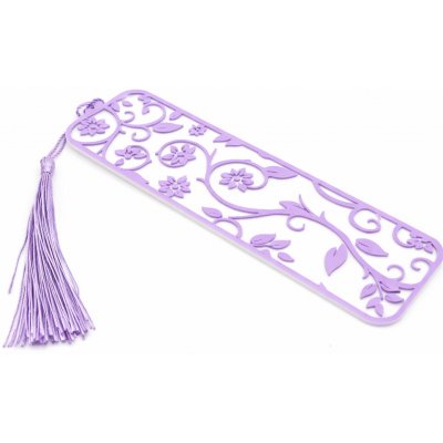 Kliksy.cz Květinové 3D záložky – edice OrnamentFlover Barva: Lilac purple, Barva Pozadí: Snow White, Barva Třásně: Fialová – Sleviste.cz