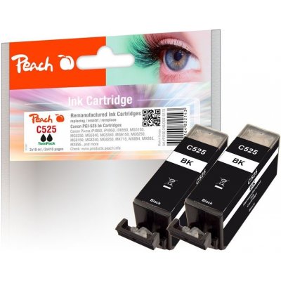 Peach Canon PGI-525*2, TwinPack, 2x19 ml kompatibilní - černá – Zboží Mobilmania