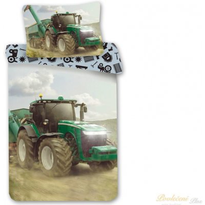 Jerry Fabrics povlečení bavlna fototisk Traktor green 140x200 70x90 – Zboží Mobilmania
