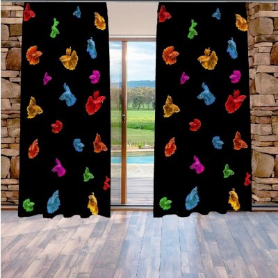IMPAR Závěsy Barevné rybky (Rozměr : 140x250, Materiál: Interlock) – Zboží Mobilmania