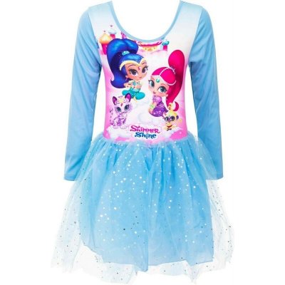 Arditex Dívčí šaty TŘPYTKA A SVĚTLA dres s dlouhým rukávem a tylovou sukní modré – Zboží Dáma