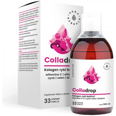 Aura Herbals Colladrop Kolagen NatiCol +vit.C,E,zinok,selén,biotín 500 ml – Zboží Mobilmania