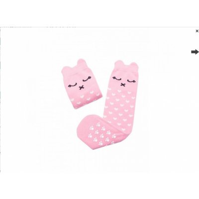 Mama's Feet Dětské podkolenky s kočičkou Crazy Animals Pinky Kitty růžové – Zboží Mobilmania