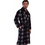 Župan pro muže huňatý károvaný šedý i červený – Sleviste.cz