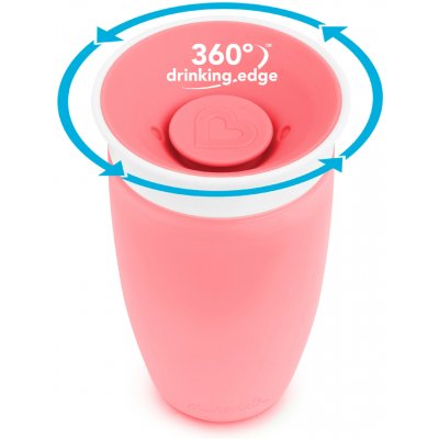 Munchkin juniorský netekoucí hrneček 360° růžový 296 ml – Zboží Dáma