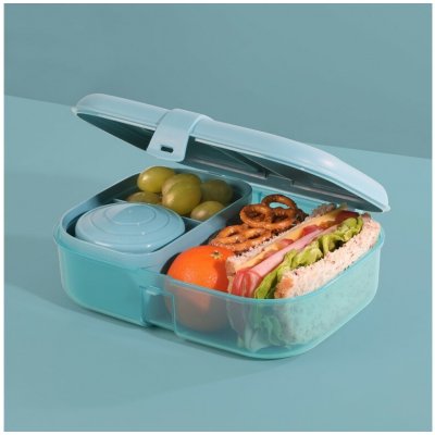 Sistema Ocean Bound Tříkomorová krabička na oběd s nádobou na jogurt 1,1 l mátová – Zboží Dáma