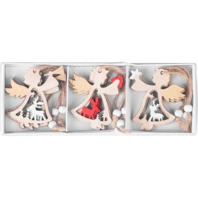MagicHome Ozdoba Vánoce anděl závěsný bal. 9 ks 5,5x7,5 cm – Hledejceny.cz