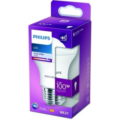 Philips LED žárovka E27 100W 4000K 13W opál