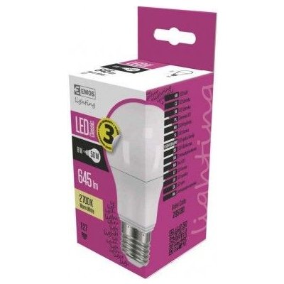 Emos Lighting ZQ5130 LED žárovka Classic A60 8W E27 teplá bílá – Zbozi.Blesk.cz