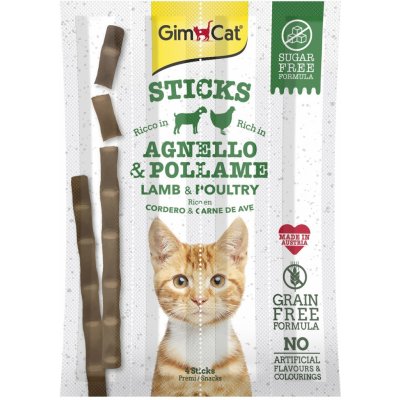 GimCat Sticks jehněčí a drůbeží 4 ks