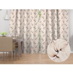 Biante Dekorační závěs Elen PM-132 Krémové listy na režném - šířka 140 cm 140x200 cm – Hledejceny.cz