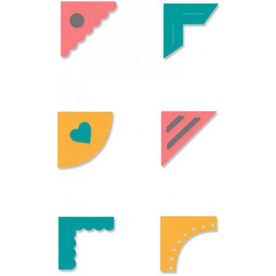 Sizzix Thinlits vyřezávací kovové šablony ozdobné rohy 7ks – Zboží Dáma