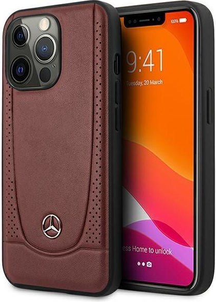 Mercedes hard obal na iPhone 15 PRO Red Leather Urban Bengale