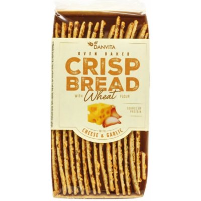 Danvita Křehké pšeničné plátky se sýrem a česnekem 130 g – Zboží Dáma