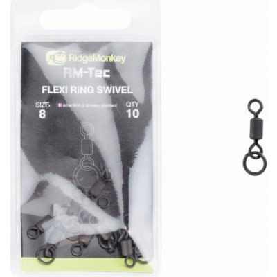 RidgeMonkey Obratlík RM-Tec Flexi Ring Swivel vel.8 10ks – Zboží Dáma