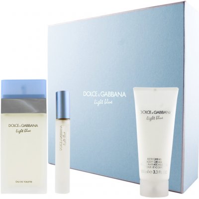 Dolce & Gabbana Light Blue Woman EDT 100 ml + tělové mléko 100 ml + EDT 7,4 ml dárková sada – Zboží Mobilmania