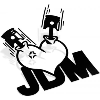 E-cut.cz Samolepka JDM Heart - 10x12 cm – Zboží Živě