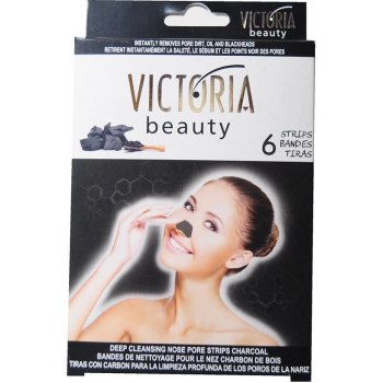 Victoria Beauty čistící pásky na nos s aktivním uhlím 6 ks
