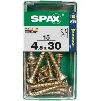 Spax Uni vrut zápust.hlava PZ/Z2 4CUT a plným závitem Yellox 45 x 30 mm 15 ks – Hledejceny.cz