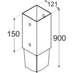 BKshop PSG 120/900 Patka sloupku k zarážení 121 × 900 × 2 mm – HobbyKompas.cz