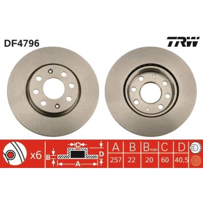 TRW Brzdový kotouč DF4796 – Zboží Mobilmania