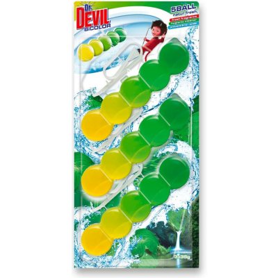 Dr. Devil WC Bicolor 5ball závěsný WC blok Natur Fresh 3 x 35 g – Zboží Mobilmania