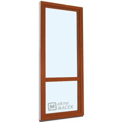 Kömmerling balkonové dveře 70 AD OS s příčkou levé zlatý dub/bílá 70 x 210 cm jednostranná klika + madýlko + PVC rám – Sleviste.cz