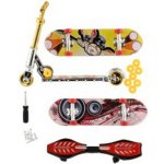 Teddies Sada skateboard šroubovací, koloběžka prstová, waveboard plast s doplňky mix druhů – Sleviste.cz