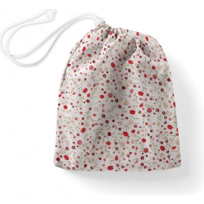 Biante Sandra SA-719 Červenobéžové drobné květiny na bílém – Zboží Dáma