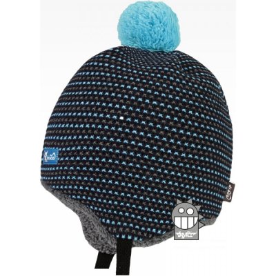 DRÁČE Čepice zimní Laponka Elsa modrá pletená teplá s krytím uší zavazovací teplá – Zboží Mobilmania
