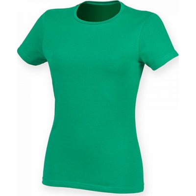 Skin Fit Women Dámské mírně prodloužené strečové triko Zelená