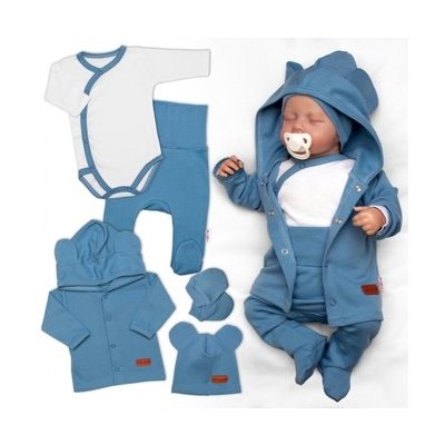 Baby Nellys Soupravička do porodnice 5D Made with love modrá – Zboží Mobilmania