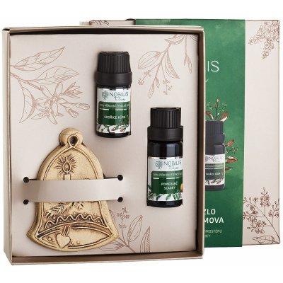 Nobilis Tilia Kouzlo Zimního Domova Přírodní éterický olej Pomeranč sladký, 10 ml 5 ml + Nobilis Tilia Přírodní éterický olej Skořice kůra 2 x 5 ml + Nobilis Tilia Keramický zvonek ja – Zboží Dáma